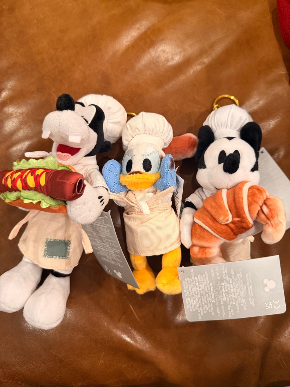 Disney Chef Plush Keychains - Mickey, Donald & Goofy Set (White, Black, Orange)